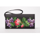 КЛ022хЧ1301 Барвиста вишиванка Заготовка для вишивки - Клатч Троянди і фіалки 21x13 см батист, чорний