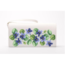 КЛ025кМ1301k Барвиста вишиванка Набір для вишивки бісером - Клатч Незабудки 21x13 см атлас, бежевий