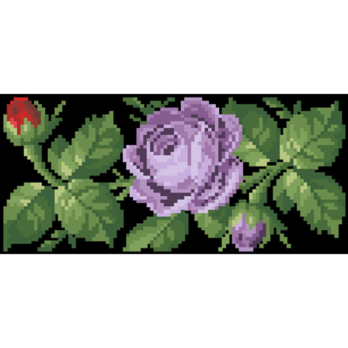 КЛ027шЧ1301i Барвиста вишиванка Набір для вишивки друкованим хрестиком - Клатч Романтичні троянди 21x13 см шовк, чорний