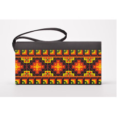 КЛ028лЧ1301i Барвиста вишиванка Набір для вишивки друкованим хрестиком - Клатч Прикарпаття 21x13 см льон, чорний