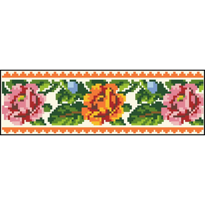 КЛ030кМ1301i Барвиста вишиванка Набір для вишивки друкованим хрестиком - Клатч Вишукана. Буковинська 21x13 см атлас, бежевий