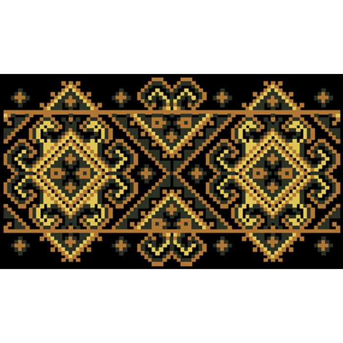 КЛ033дЧ1301i Барвиста вишиванка Набір для вишивки друкованим хрестиком - Клатч Кучерява безмежність 21x13 см домоткане полотно, чорний