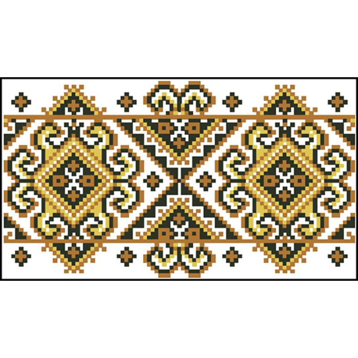 КЛ033лБ1301k Барвиста вишиванка Набір для вишивки бісером - Клатч Кучерява безмежність 21x13 см льон, білий