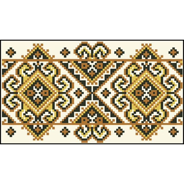 КЛ033лМ1301i Барвиста вишиванка Набір для вишивки друкованим хрестиком - Клатч Кучерява безмежність 21x13 см льон, бежевий