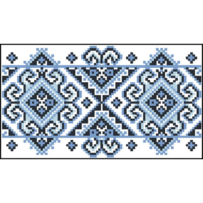 КЛ034шБ1301 Барвиста вишиванка Заготовка для вишивки - Клатч Кучерява безмежність 21x13 см шовк, білий