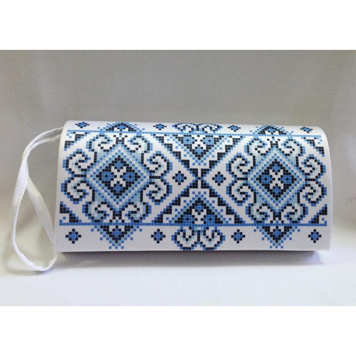 КЛ034шБ1301i Барвиста вишиванка Набір для вишивки друкованим хрестиком - Клатч Кучерява безмежність 21x13 см шовк, білий