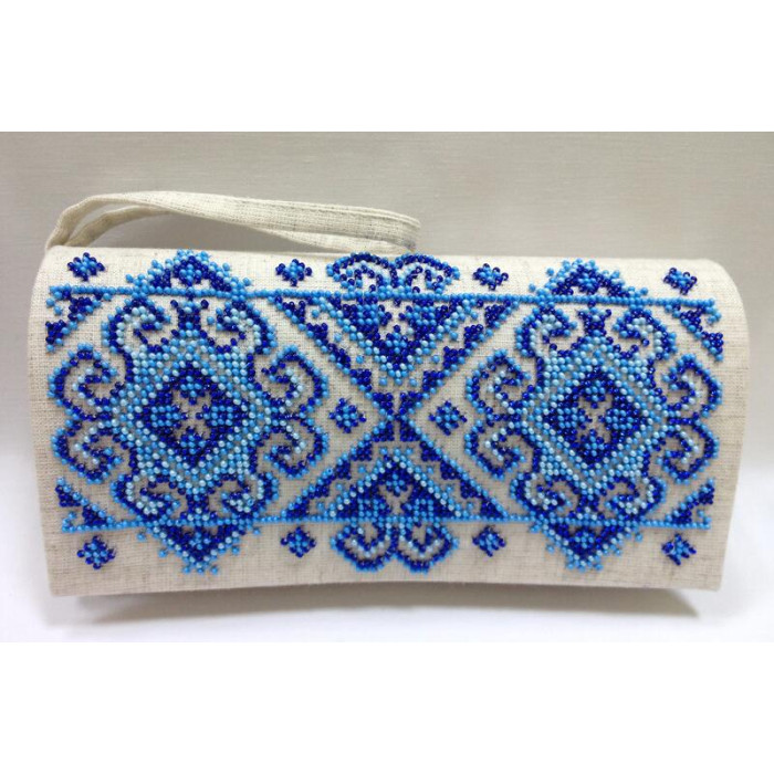 КЛ034шМ1301k Барвиста вишиванка Набір для вишивки бісером - Клатч Кучерява безмежність 21x13 см шовк, бежевий