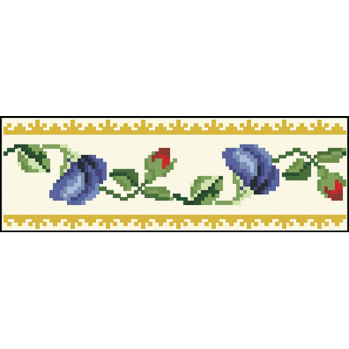 КЛ035лМ1301i Барвиста вишиванка Набір для вишивки друкованим хрестиком - Клатч Мальви, троянди, братки 21x13 см льон, бежевий