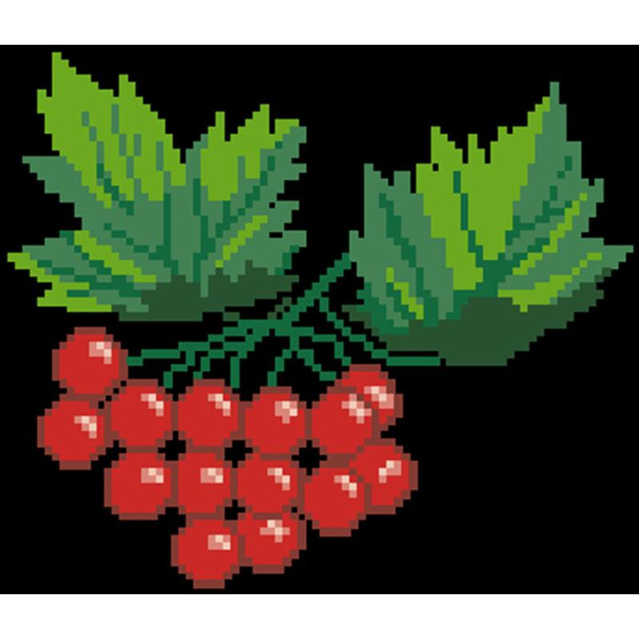 КЛ037дЧ1301i Барвиста вишиванка Набір для вишивки друкованим хрестиком - Клатч Калина 21x13 см домоткане полотно, чорний