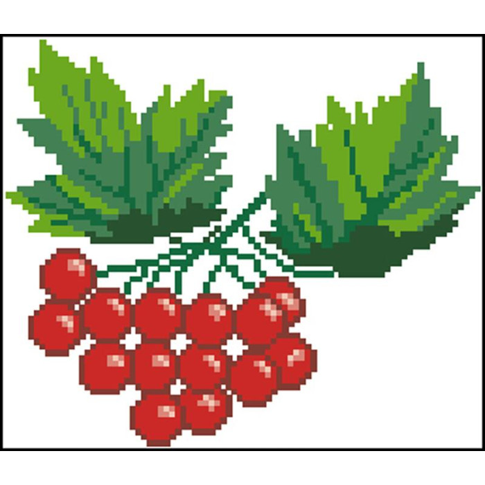 КЛ037кБ1301i Барвиста вишиванка Набір для вишивки друкованим хрестиком - Клатч Калина 21x13 см атлас, білий