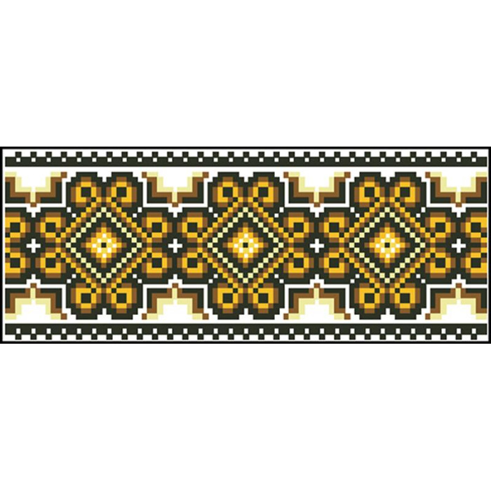 КЛ038пБ1301i Барвиста вишиванка Набір для вишивки друкованим хрестиком - Клатч Сонячна 21x13 см габардин, білий