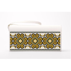 КЛ038шБ1301i Барвиста вишиванка Набір для вишивки друкованим хрестиком - Клатч Сонячна 21x13 см шовк, білий