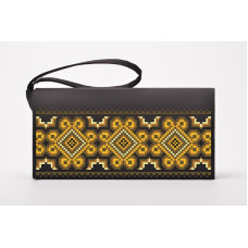 КЛ038шЧ1301k Барвиста вишиванка Набір для вишивки бісером - Клатч Сонячна 21x13 см шовк, чорний