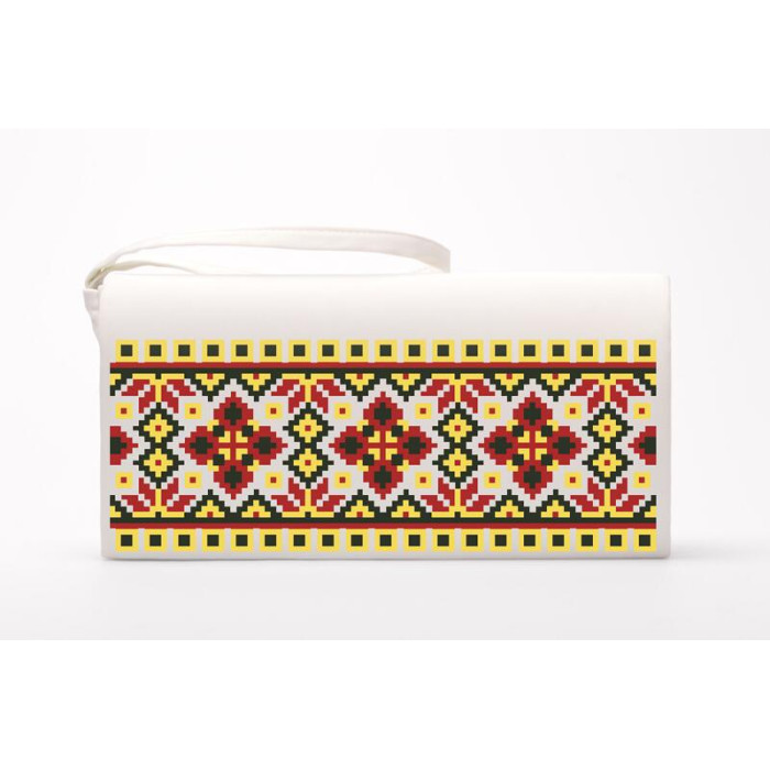 КЛ039дМ1301 Барвиста вишиванка Заготовка для вишивки - Клатч Український степ 21x13 см домоткане полотно, бежевий