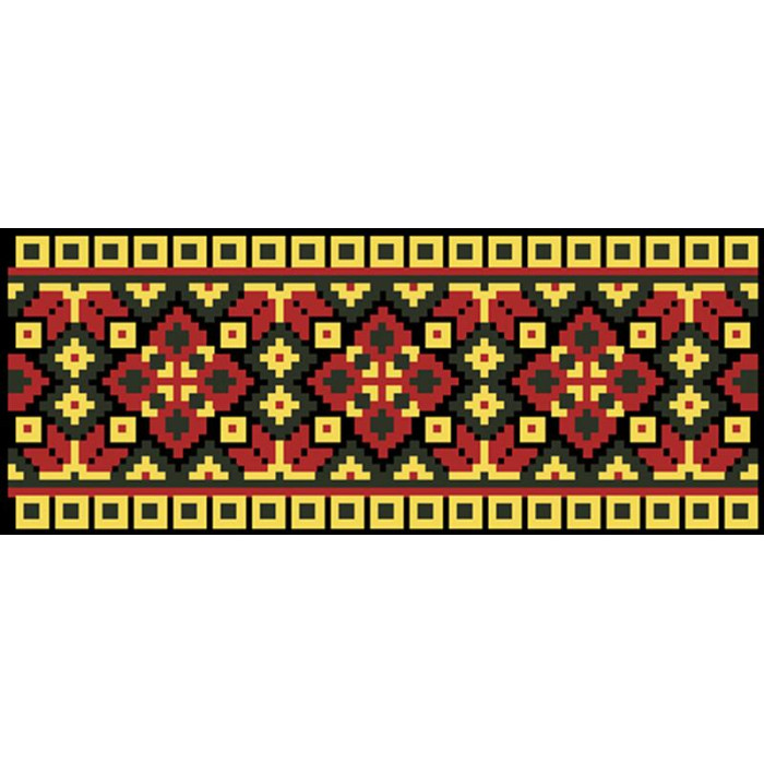 КЛ039кЧ1301i Барвиста вишиванка Набір для вишивки друкованим хрестиком - Клатч Український степ 21x13 см атлас, чорний