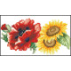 КЛ040кБ1301i Барвиста вишиванка Набір для вишивки друкованим хрестиком - Клатч Маки і соняхи 21x13 см атлас, білий
