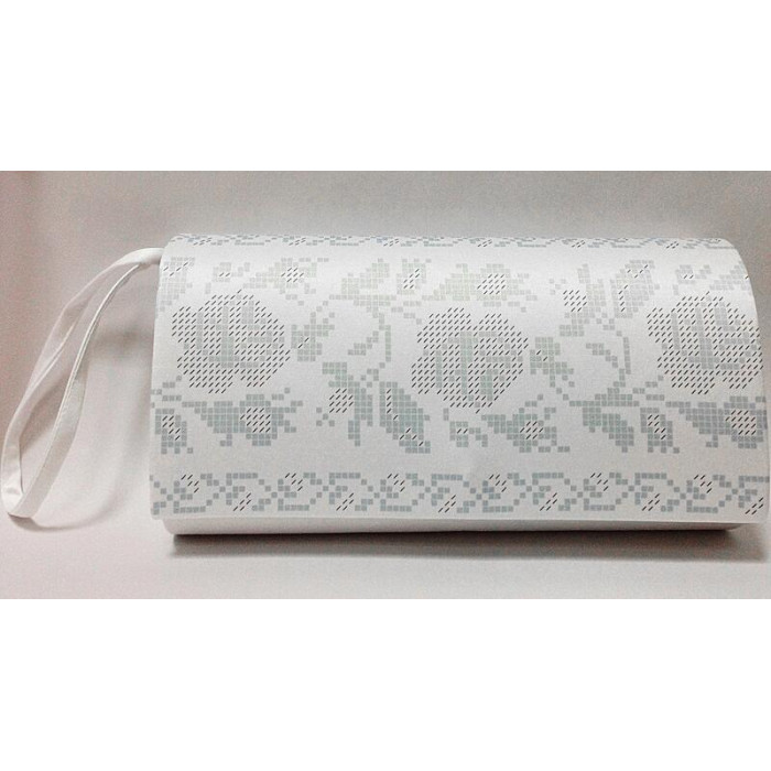 КЛ044лБ1301k Барвиста вишиванка Набір для вишивки бісером - Клатч Весільні пари 21x13 см льон, білий