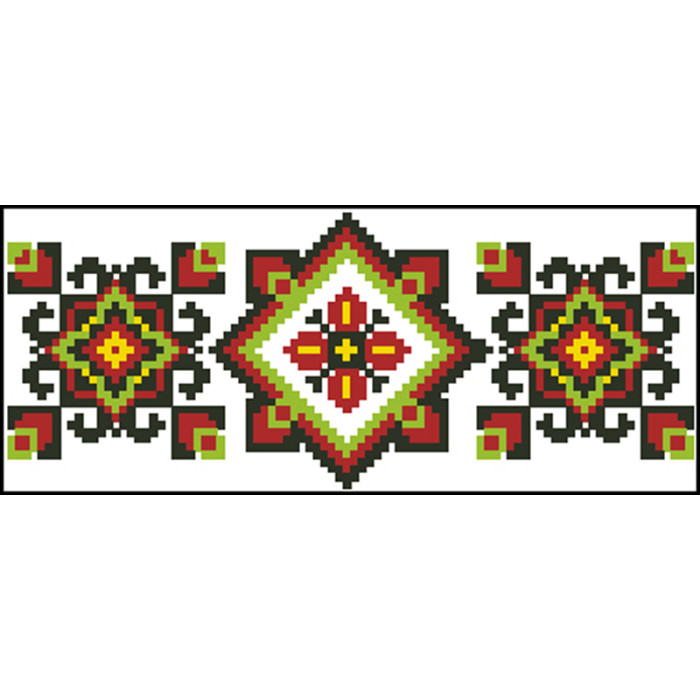 КЛ045дБ1301i Барвиста вишиванка Набір для вишивки друкованим хрестиком - Клатч Намисто 21x13 см домоткане полотно, білий