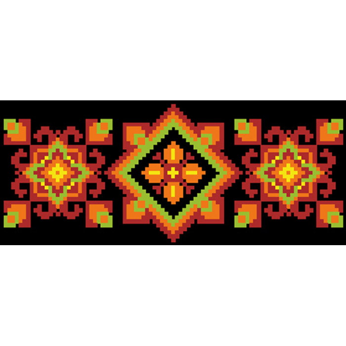 КЛ045кЧ1301i Барвиста вишиванка Набір для вишивки друкованим хрестиком - Клатч Намисто 21x13 см атлас, чорний