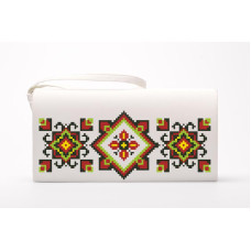 КЛ045кМ1301k Барвиста вишиванка Набір для вишивки бісером - Клатч Намисто 21x13 см атлас, бежевий