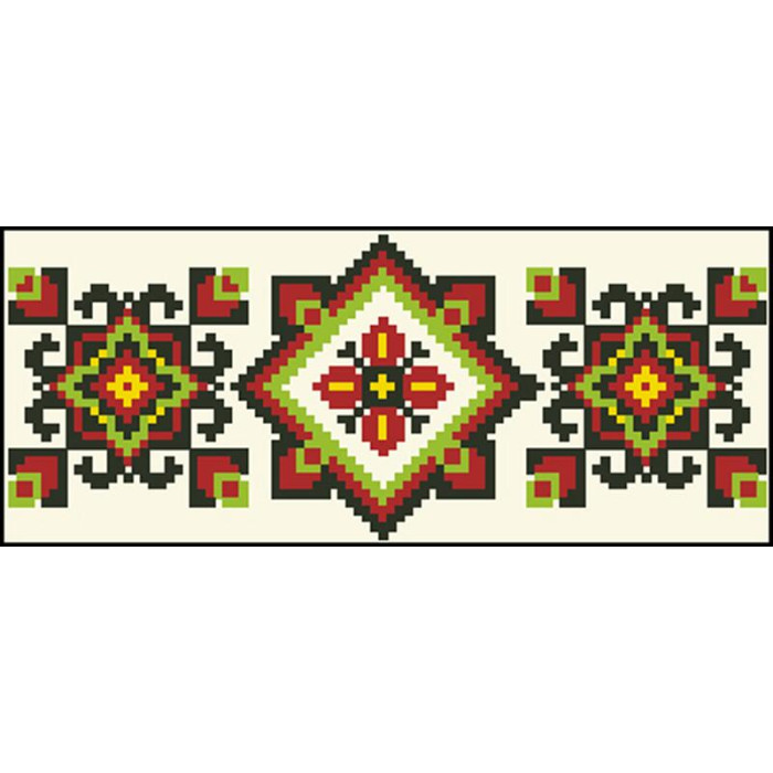 КЛ045шМ1301k Барвиста вишиванка Набір для вишивки бісером - Клатч Намисто 21x13 см шовк, бежевий