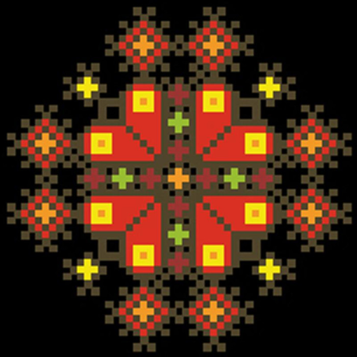 КЛ047дЧ1301i Барвиста вишиванка Набір для вишивки друкованим хрестиком - Клатч Весняна 21x13 см домоткане полотно, чорний