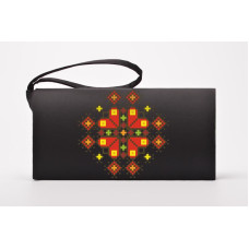 КЛ047кЧ1301k Барвиста вишиванка Набір для вишивки бісером - Клатч Весняна 21x13 см атлас, чорний