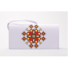 КЛ047шБ1301k Барвиста вишиванка Набір для вишивки бісером - Клатч Весняна 21x13 см шовк, білий