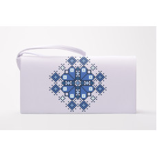 КЛ048дБ1301k Барвиста вишиванка Набір для вишивки бісером - Клатч Весняна 21x13 см домоткане полотно, білий