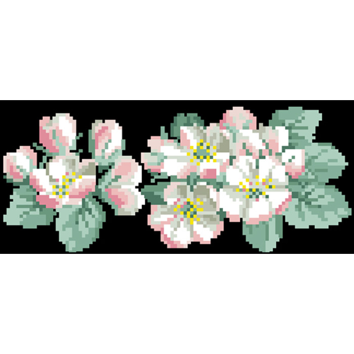 КЛ052шЧ1301k Барвиста вишиванка Набір для вишивки бісером - Клатч Яблуневий цвіт 21x13 см шовк, чорний