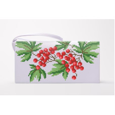 КЛ057хБ1301 Барвиста вишиванка Заготовка для вишивки - Клатч Ніжна калина 21x13 см батист, білий