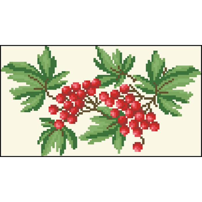 КЛ057кМ1301i Барвиста вишиванка Набір для вишивки друкованим хрестиком - Клатч Ніжна калина 21x13 см атлас, бежевий