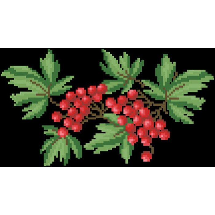 КЛ057лЧ1301k Барвиста вишиванка Набір для вишивки бісером - Клатч Ніжна калина 21x13 см льон, чорний