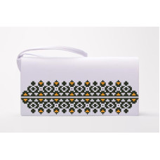 КЛ058пБ1301k Барвиста вишиванка Набір для вишивки бісером - Клатч Сокальська. Ніжність 21x13 см габардин, білий