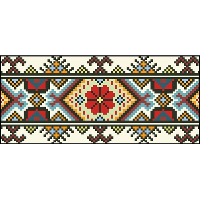 КЛ059дМ1301i Барвиста вишиванка Набір для вишивки друкованим хрестиком - Клатч Ніжний орнамент 21x13 см домоткане полотно, бежевий