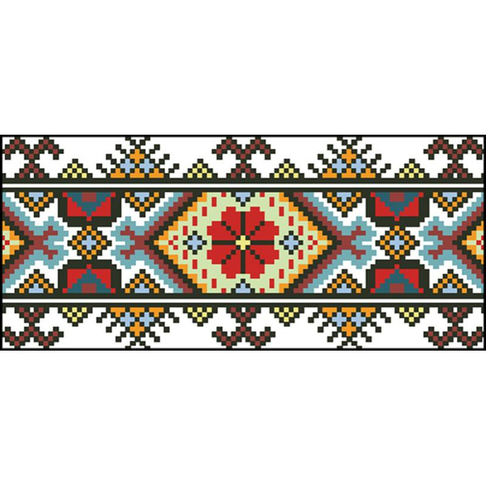 КЛ059кБ1301i Барвиста вишиванка Набір для вишивки друкованим хрестиком - Клатч Ніжний орнамент 21x13 см атлас, білий