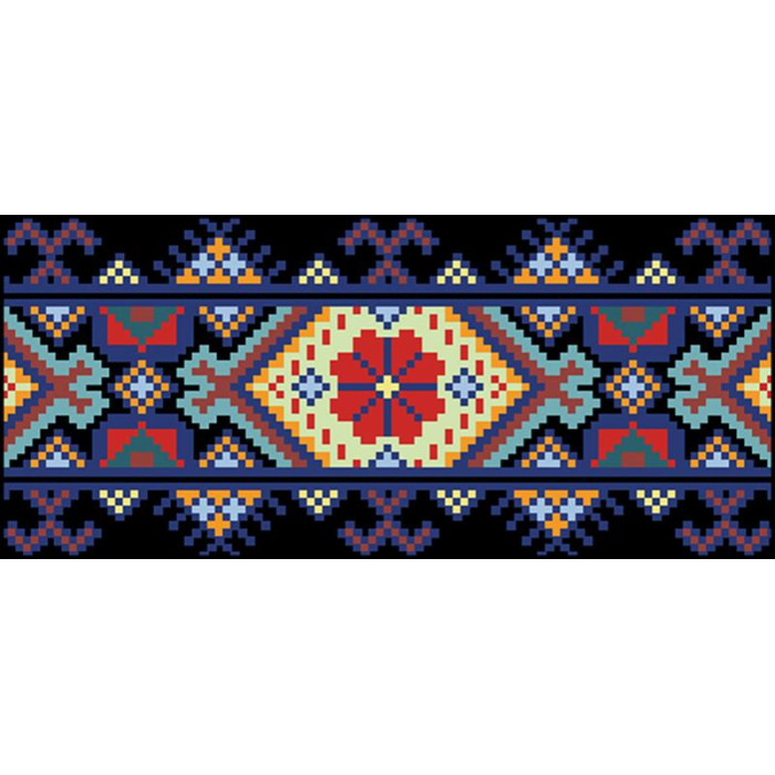 КЛ059шЧ1301i Барвиста вишиванка Набір для вишивки друкованим хрестиком - Клатч Ніжний орнамент 21x13 см шовк, чорний