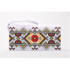 КЛ059шМ1301k Барвиста вишиванка Набір для вишивки бісером - Клатч Ніжний орнамент 21x13 см шовк, бежевий