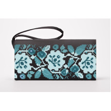 КЛ060дЧ1301i Барвиста вишиванка Набір для вишивки друкованим хрестиком - Клатч Борщівська сучасна 21x13 см домоткане полотно, чорний