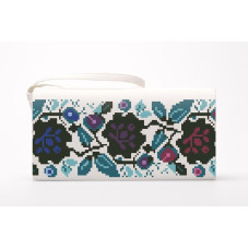 КЛ060лМ1301i Барвиста вишиванка Набір для вишивки друкованим хрестиком - Клатч Борщівська сучасна 21x13 см льон, бежевий