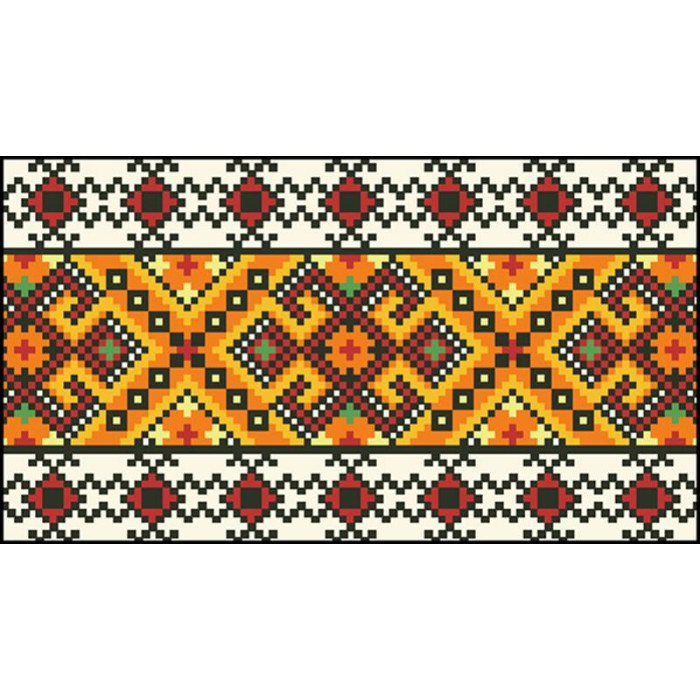 КЛ063кМ1301k Барвиста вишиванка Набір для вишивки бісером - Клатч Прикарпаття. Оберіг 21x13 см атлас, бежевий