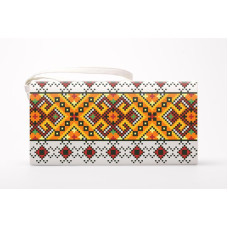 КЛ063лМ1301k Барвиста вишиванка Набір для вишивки бісером - Клатч Прикарпаття. Оберіг 21x13 см льон, бежевий