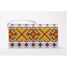 КЛ063шБ1301k Барвиста вишиванка Набір для вишивки бісером - Клатч Прикарпаття. Оберіг 21x13 см шовк, білий