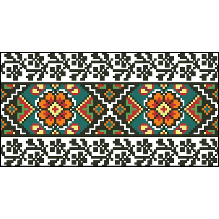 КЛ064пБ1301k Барвиста вишиванка Набір для вишивки бісером - Клатч Борщівська квітка 21x13 см габардин, білий