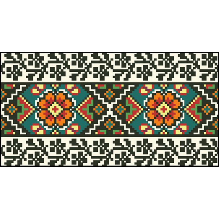 КЛ064шМ1301k Барвиста вишиванка Набір для вишивки бісером - Клатч Борщівська квітка 21x13 см шовк, бежевий