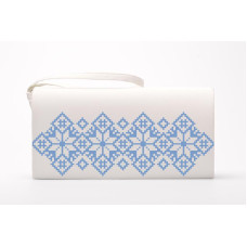 КЛ065пБ1301i Барвиста вишиванка Набір для вишивки друкованим хрестиком - Клатч Мамина ніжність 21x13 см габардин, білий