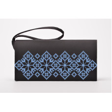 КЛ065шЧ1301i Барвиста вишиванка Набір для вишивки друкованим хрестиком - Клатч Мамина ніжність 21x13 см шовк, чорний