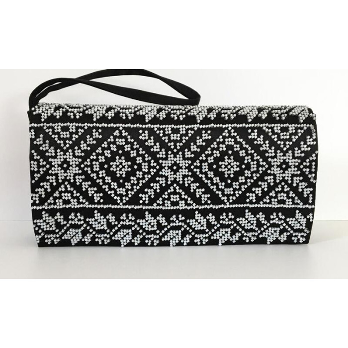 КЛ066лЧ1301i Барвиста вишиванка Набір для вишивки друкованим хрестиком - Клатч Жито 21x13 см льон, чорний