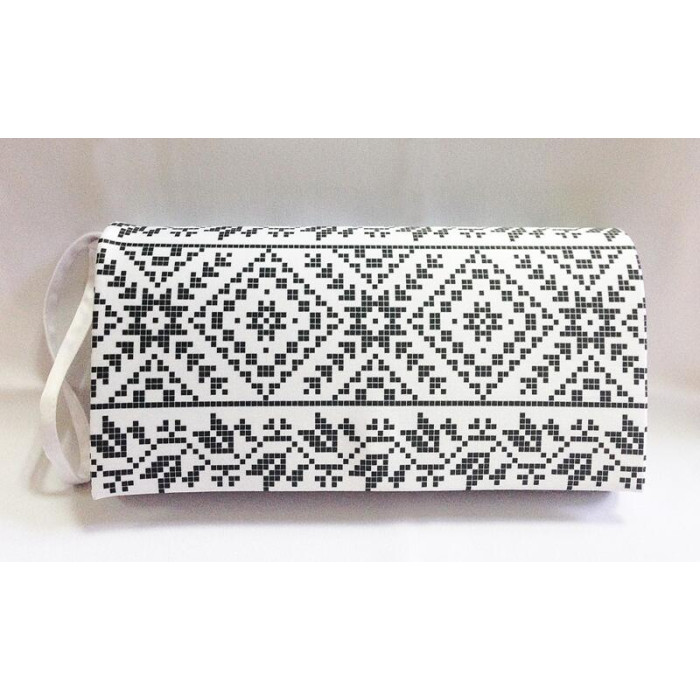 КЛ066шБ1301i Барвиста вишиванка Набір для вишивки друкованим хрестиком - Клатч Жито 21x13 см шовк, білий