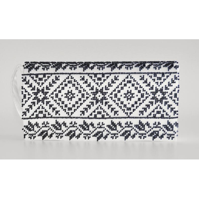 КЛ066шБ1301i Барвиста вишиванка Набір для вишивки друкованим хрестиком - Клатч Жито 21x13 см шовк, білий